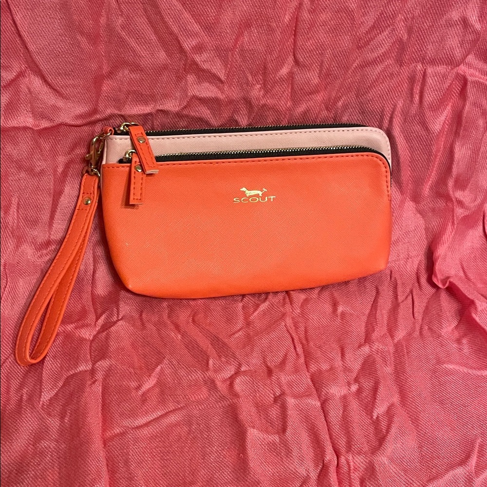 Scout Vibrant Orange & Pink Wristlet Clutch